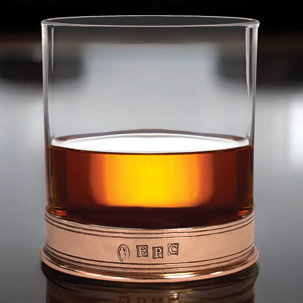 Bicchiere di vetro per whisky 11oz Copper Pewter Rose