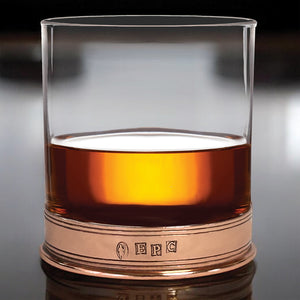 11oz Copper Pewter Rose Whisky Glass Tumbler Set of 2