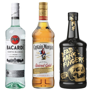 Luxury Rum Gift Set Includes Bottle, set Skull and Crossbones Tumblers and coasters