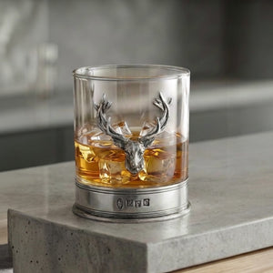 11oz Hirsch Kopf Zinn Whisky Glas Tumbler