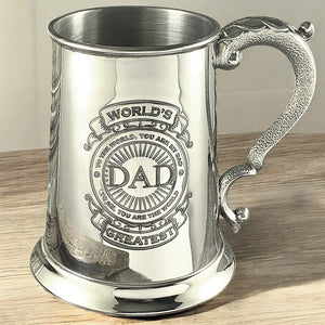 1 Pint Zinn Bierkrug Tankard mit World's Greatest Dad Design