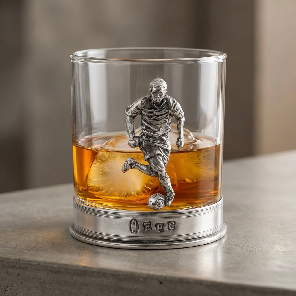 11oz Football Pewter Whisky Glass Tumbler