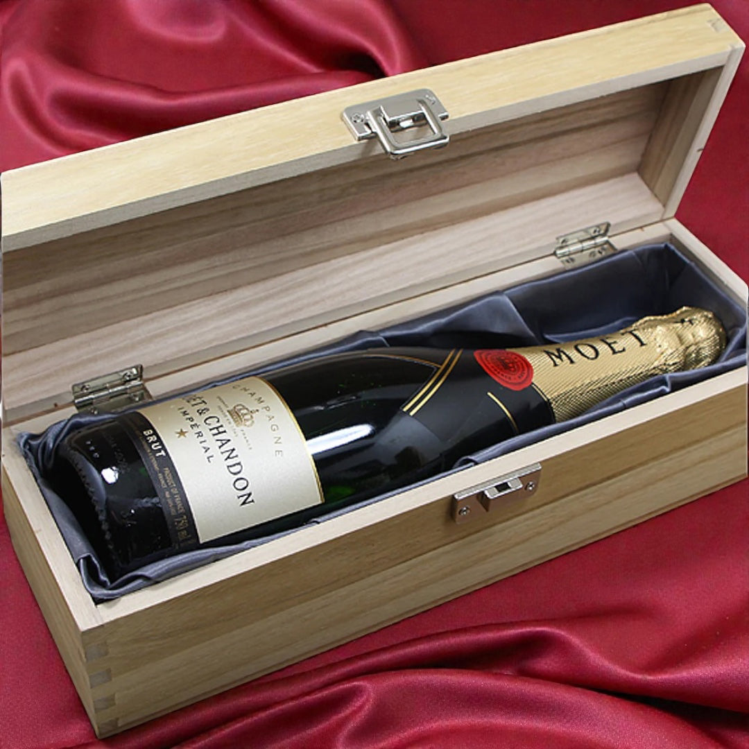 Valentines Day Single Hinged Champagne Wine Or Whiskey Wooden Box