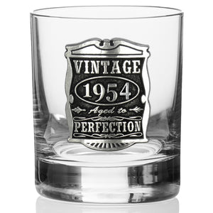 70th Birthday or Anniversary Gift 1954 Vintage Years Pewter Whisky Glass Tumbler