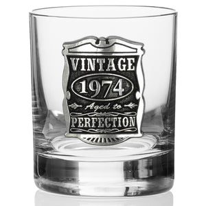 50th Birthday or Anniversary Gift 1974 Vintage Years Pewter Whisky Glass Tumbler