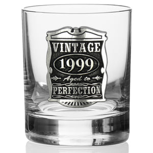 25th Birthday or Anniversary Gift 1999 Vintage Years Pewter Whisky Glass Tumbler