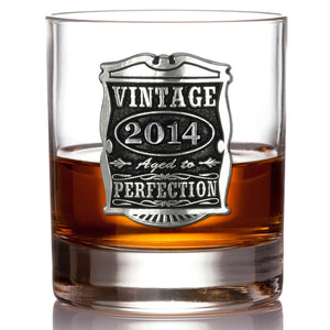 10th Anniversary Gift 2014 Vintage Years Pewter Whisky Glass Tumbler
