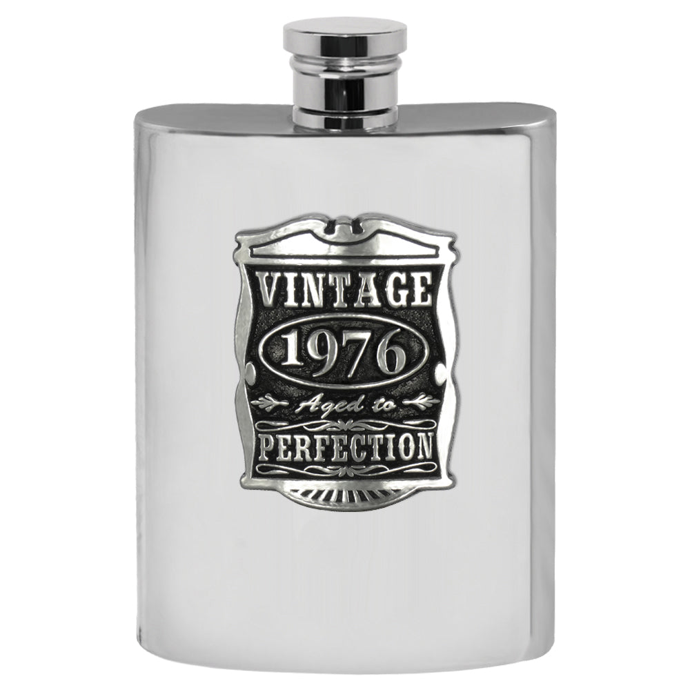 Cadeau de 50e anniversaire ou de 50 ans 1972 Vintage Years Pewter Hip Flask