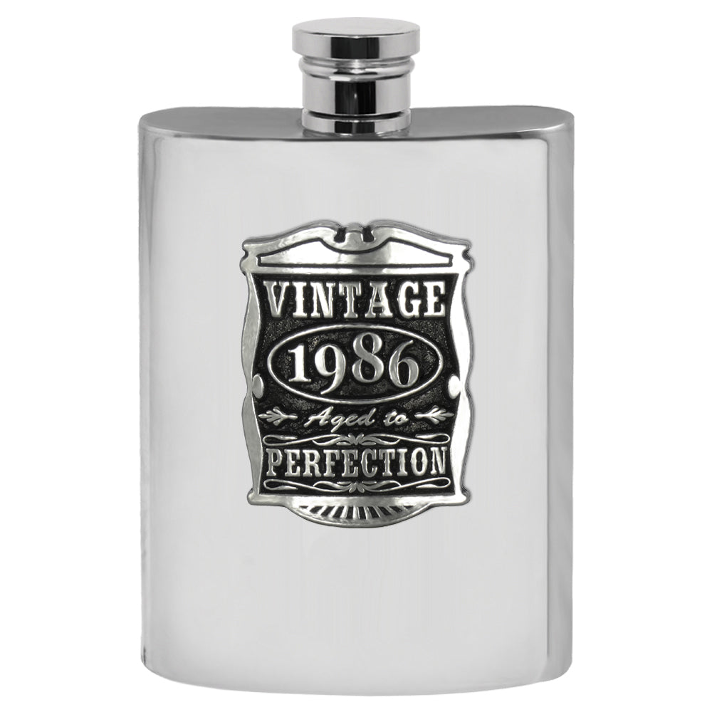 Cadeau de 40e anniversaire ou de 40 ans 1982 Vintage Years Pewter Hip Flask