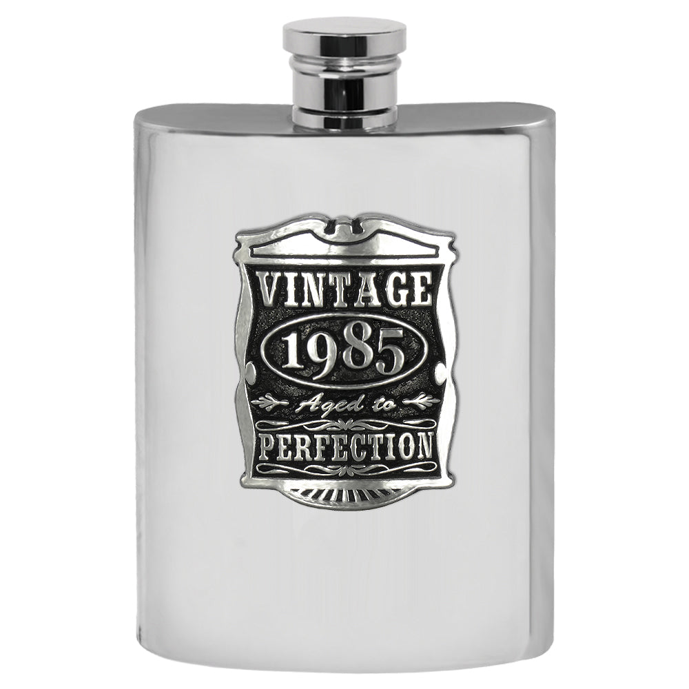 40° Compleanno o Anniversario regalo 1982 Vintage Years Pewter Hip Flask