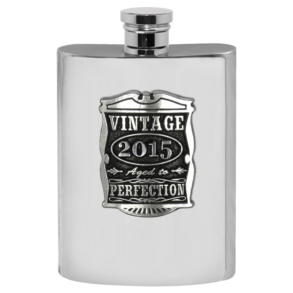 10th Anniversary Gift 2015 Vintage Years Pewter Hip Flask