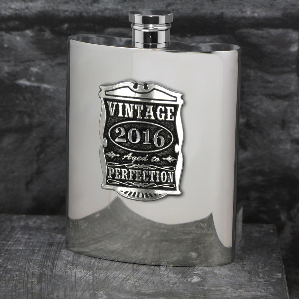 Cadeau 10ème anniversaire 2012 Vintage Years Pewter Hip Flask