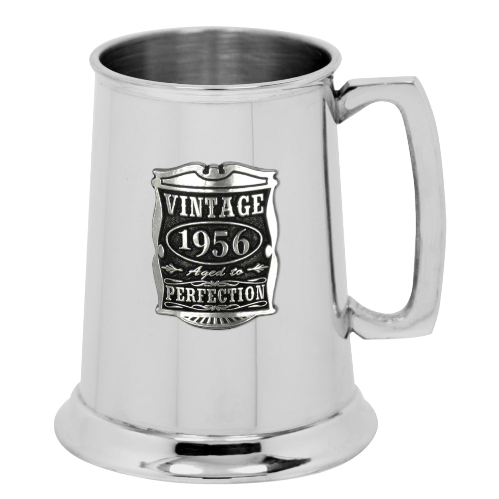 Cadeau pour le 70ème anniversaire 1952 Vintage Years Pewter Beer Mug Tankard