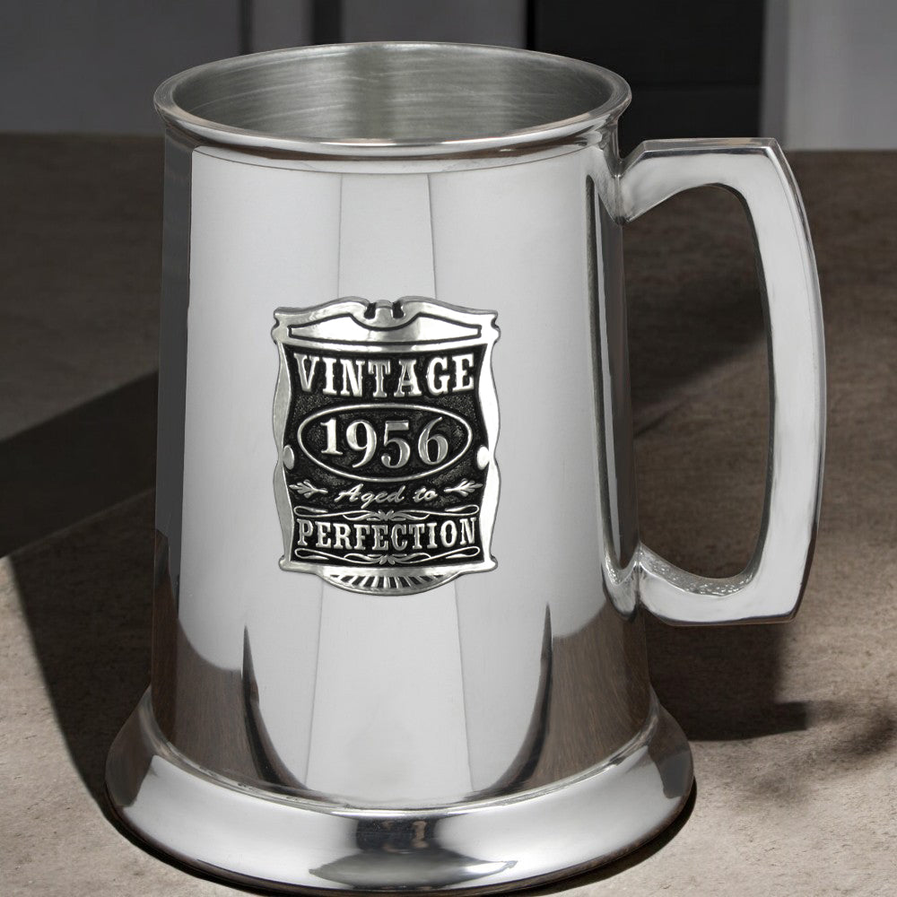 Cadeau pour le 70ème anniversaire 1952 Vintage Years Pewter Beer Mug Tankard