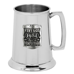 Cadeau de 40e anniversaire ou de 40e anniversaire 1982 Vintage Years Pewter Beer Mug Tankard