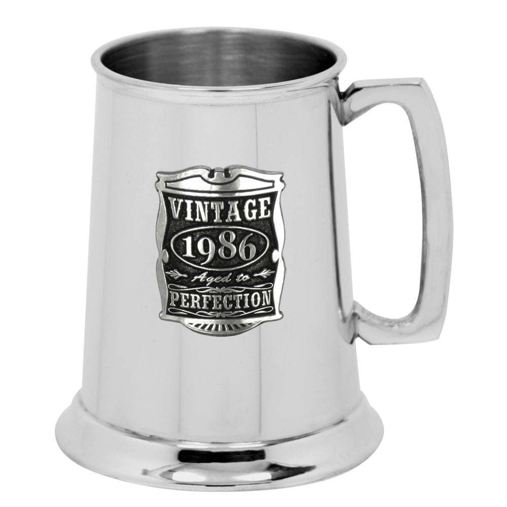 Cadeau de 40e anniversaire ou de 40e anniversaire 1982 Vintage Years Pewter Beer Mug Tankard
