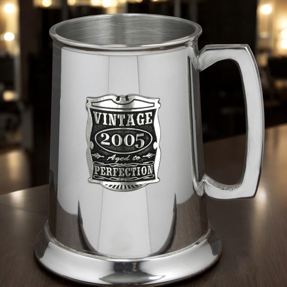 Cadeau d'anniversaire 21ème année 2001 Vintage Years Pewter Beer Mug Tankard