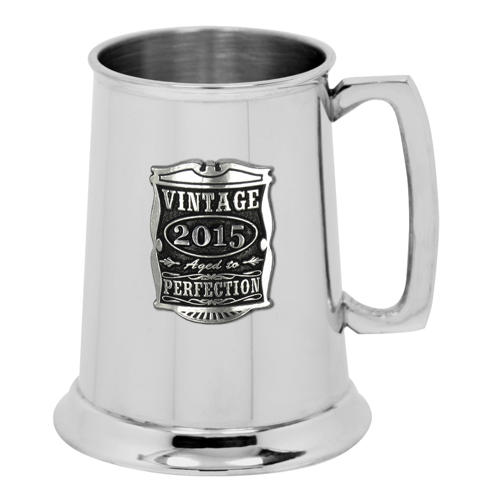 10th Anniversary Gift 2015 Vintage Years Pewter Beer Mug Tankard