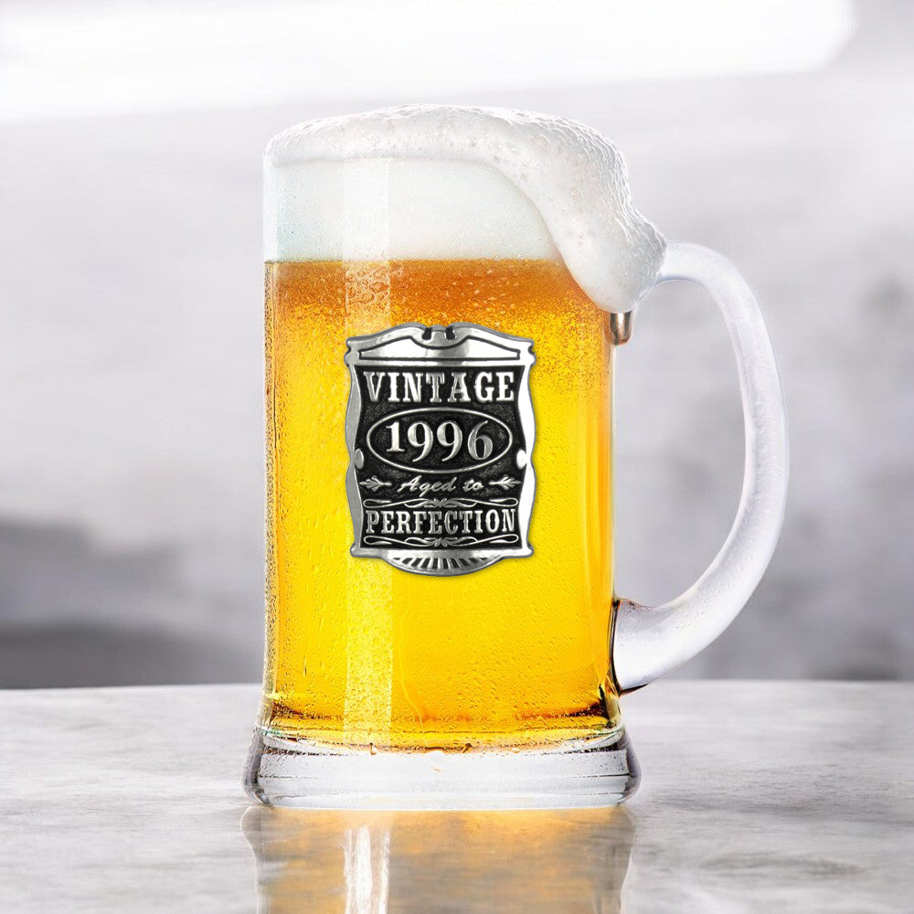 Cadeau de 30ème anniversaire 1992 Vintage Years Glass Pewter Beer Mug Tankard