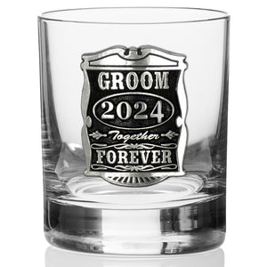 Gobelet en verre à whisky 11oz Mariage Groom en étain