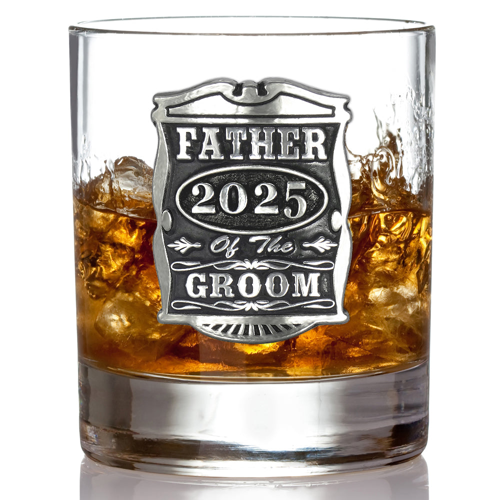 11oz matrimonio padre dello sposo Pewter Whisky vetro Tumbler