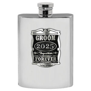 6oz Groom Pewter Hip Flask - Perfect Wedding Party Gifts 2025