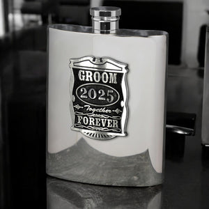 6oz Groom Pewter Hip Flask - Perfect Wedding Party Gifts 2025