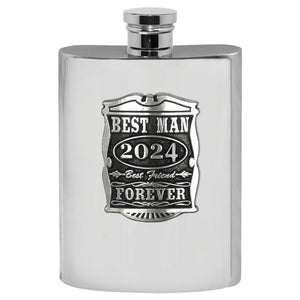 6oz Best Man Pewter Hip Flask - Perfect Wedding Party Gifts 2024