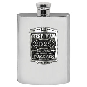 6oz Best Man Pewter Hip Flask - Regali perfetti per la festa di nozze