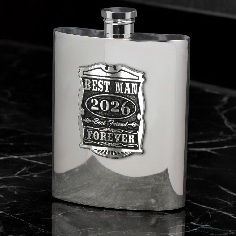 Flasque en étain de 6 oz pour le meilleur homme - Cadeaux de mariage parfaits