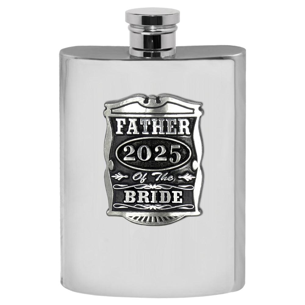 6oz Father Of The Bride Pewter Hip Flask - Regali perfetti per la festa di nozze