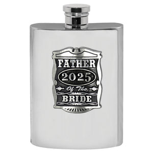 6oz Father Of The Bride Pewter Hip Flask - Perfect Wedding Party Gifts 2025