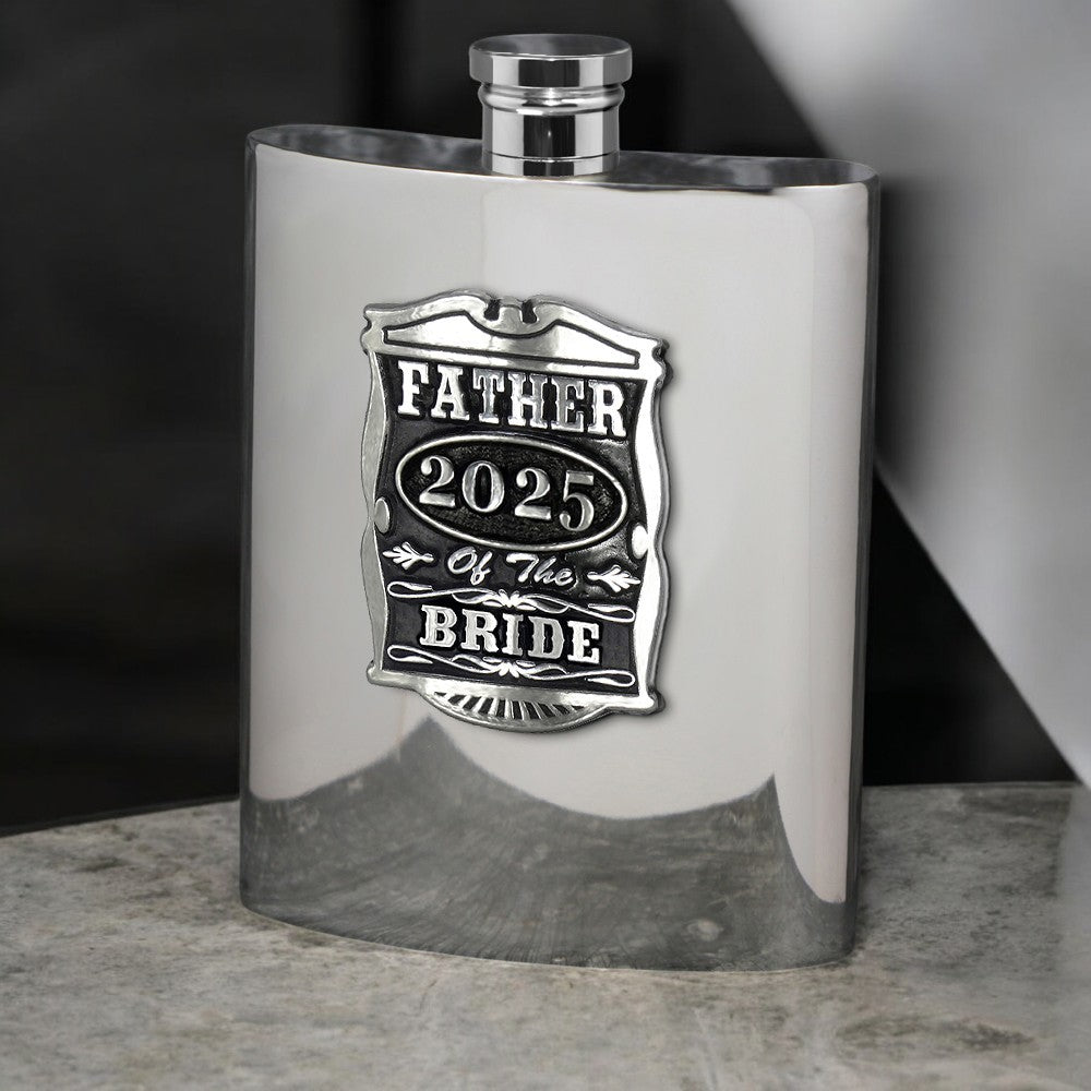 6oz Father Of The Bride Pewter Hip Flask - Regali perfetti per la festa di nozze