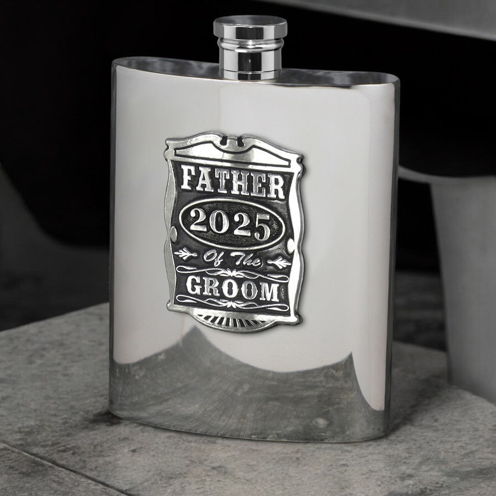 6oz Padre dello sposo Pewter Hip Flask - Regali perfetti per la festa di nozze