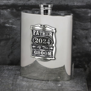 6oz Father Of The Groom Pewter Hip Flask - Perfect Wedding Party Gifts 2024
