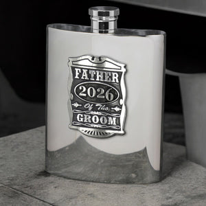 6oz Father Of The Groom Pewter Hip Flask - Perfect Wedding Party Gifts 2026