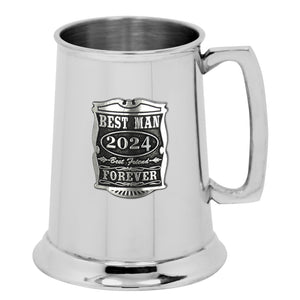 1 Pint Wedding Best Man Pewter Beer Mug Tankard
