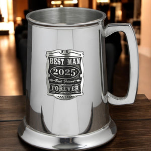 1 Pint Wedding Best Man Pewter Beer Mug Tankard