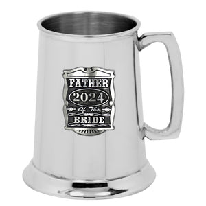 1 Pint Wedding Padre della sposa Pewter Beer Mug Tankard