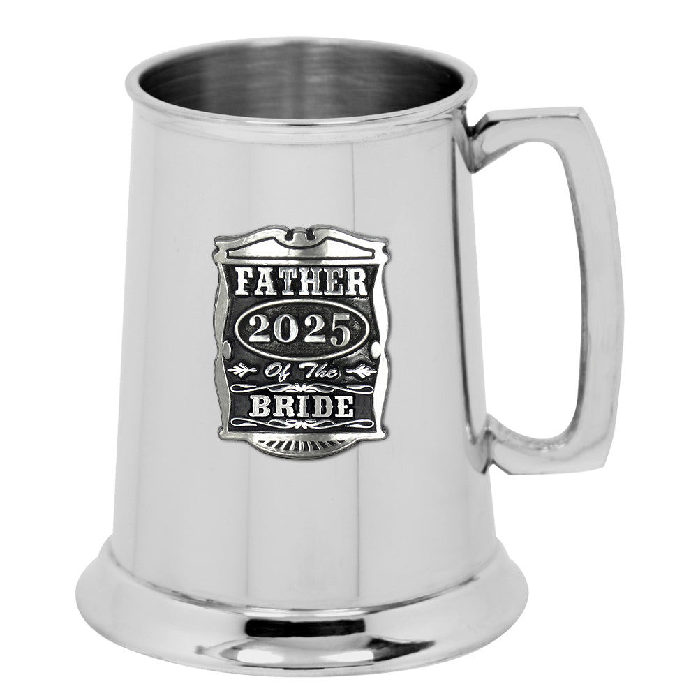 1 Pint Wedding Padre della sposa Pewter Beer Mug Tankard