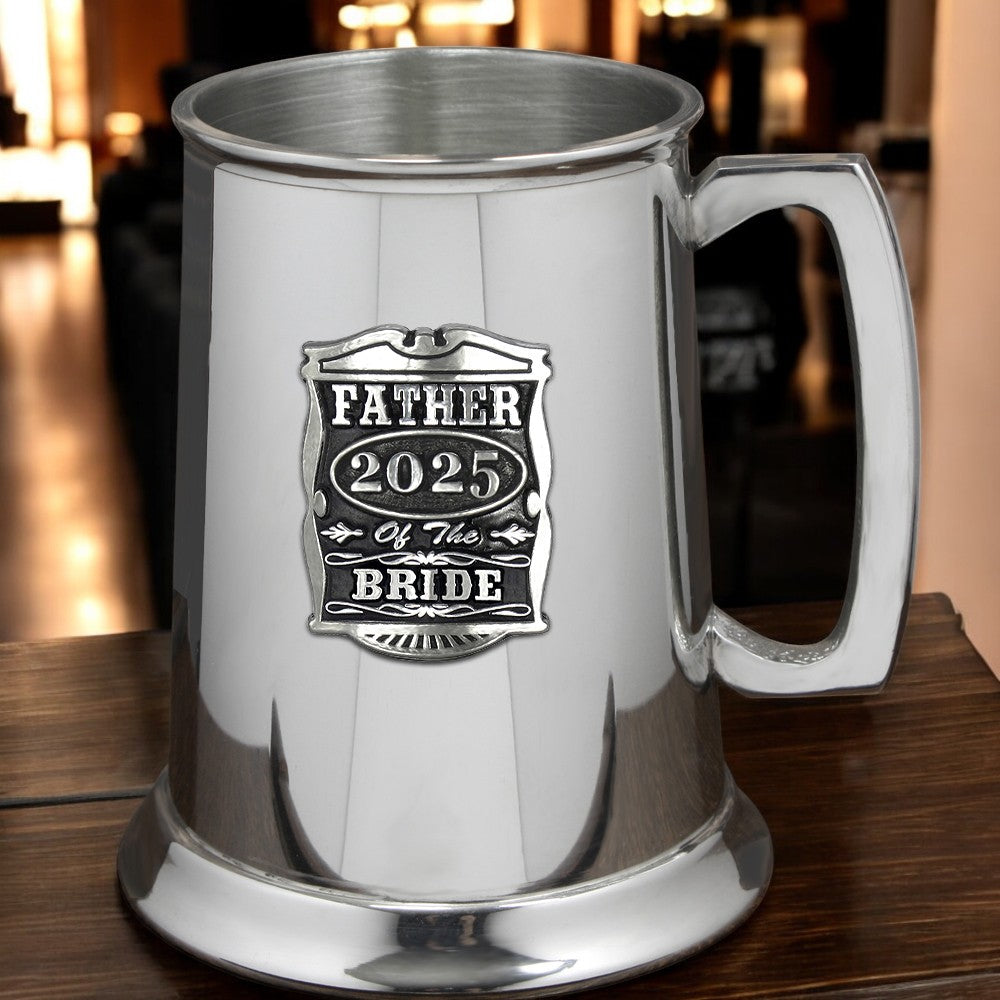 1 Pint Wedding Padre della sposa Pewter Beer Mug Tankard
