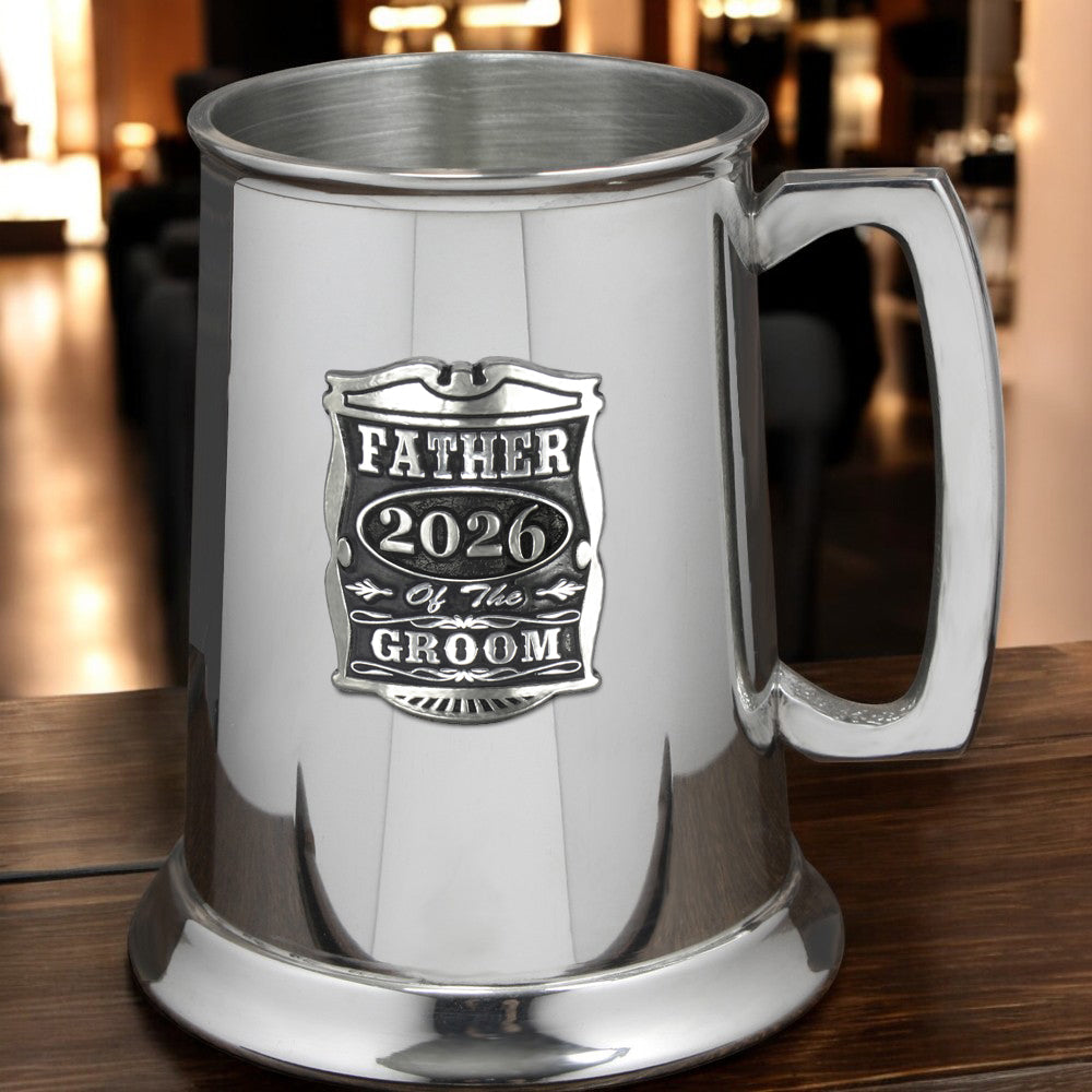 1 Pinte Mariage Père du marié Chope de bière en étain Tankard