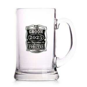 1 Pint Wedding Groom Glass Beer Mug Tankard