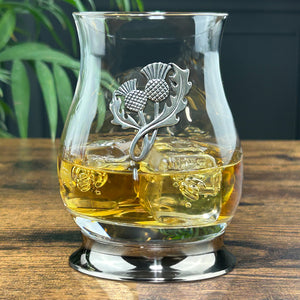The Glencairn Whisky Mixer Glass with Pewter Base and Thistle 350ml