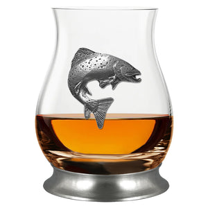 The Glencairn Whisky Mixer Glass with Pewter Base and Trout 350ml