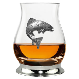 The Glencairn Whisky Mixer Glass with Pewter Base and Trout 350ml