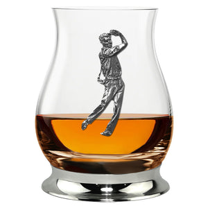 The Glencairn Whisky Mixer Glass with Pewter Base and Golfer 350ml