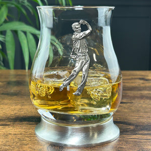 The Glencairn Whisky Mixer Glass with Pewter Base and Golfer 350ml