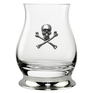 The Glencairn Whisky Mixer Glass with Pewter Base and Skull and Crossbones 350ml