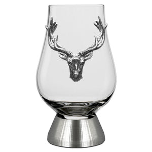 The Glencairn Whisky Glass With Pewter Base and Stag Head 200ml
